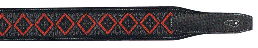 XTR | LS225 | Garment Leather Guitar Strap | Black/Red Zig-Zag Pattern XTR | LS225 | Garment Leather Guitar Strap | Black/Red Zig-Zag Pattern